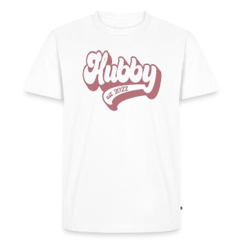 Hubby Est. 2022 - Futur mari, fête de fiançailles - T-shirt Premium bio Homme - blanc - Devant - Nico (187cm)