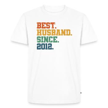 Meilleur mari depuis 2012, cadeau d’anniversaire de 11 ans - T-shirt Premium bio Homme - blanc - Devant - Nico (187cm)