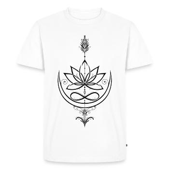 Lotus Fleur de Lotus Yoga Flèche - T-shirt Premium bio Homme - blanc - Devant - Nico (187cm)
