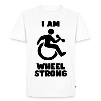Je suis fort de la roue. Pour les personnes en fauteuil roulant expérimentées * - T-shirt Premium bio Homme - blanc - Devant - Nico (187cm)