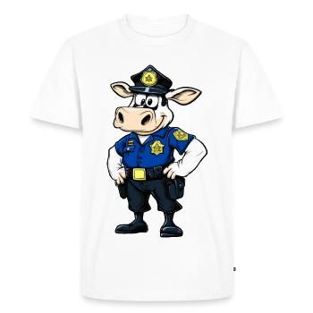 Cows Police - Men's Premium Organic T-Shirt - white - Front - Nico (187cm)