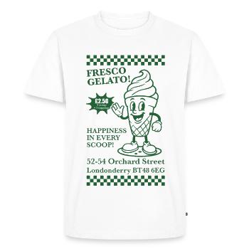 Mascotte FRESCO-GELATO - T-shirt Premium bio Homme - blanc - Devant - Nico (187cm)