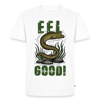 Humour Anguille Eel Good Vintage - T-shirt Premium bio Homme - blanc - Devant - Nico (187cm)
