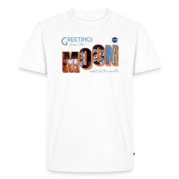 NASA Carte De Vacances Greetings From The Moon - T-shirt Premium bio Homme - blanc - Devant - Nico (187cm)