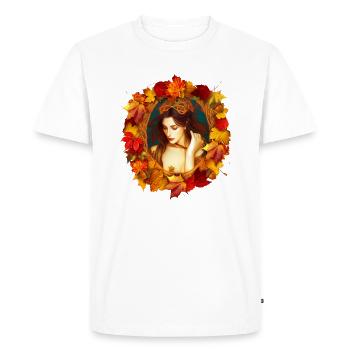 Fantasy Art Autumn Queen - Men's Premium Organic T-Shirt - white - Front - Nico (187cm)