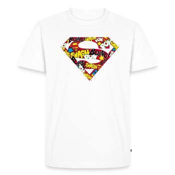 DC Comics Superman Logo Bande Dessinée - T-shirt Premium bio Homme - blanc - Devant - Nico (187cm)