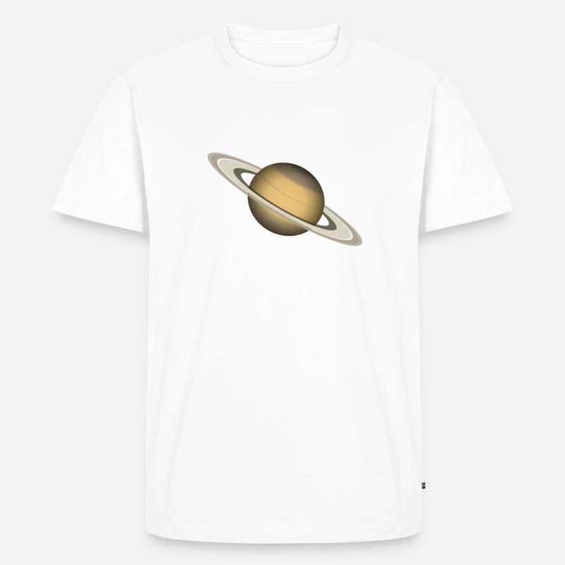 Saturn - Solar System Ring Planet - Männer Premium Bio T-Shirt - Weiß