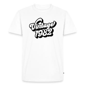 Millésime 1982, 40 ans, cadeau de 40e anniversaire - T-shirt Premium bio Homme - blanc - Devant - Nico (187cm)