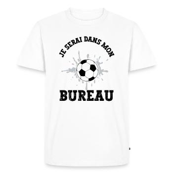 je serai dans mon bureau - T-shirt Premium bio Homme - blanc - Devant - Nico (187cm)