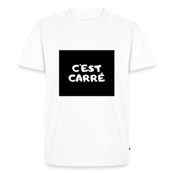 C'est Carré - T-shirt Premium bio Homme - blanc - Devant - Nico (187cm)