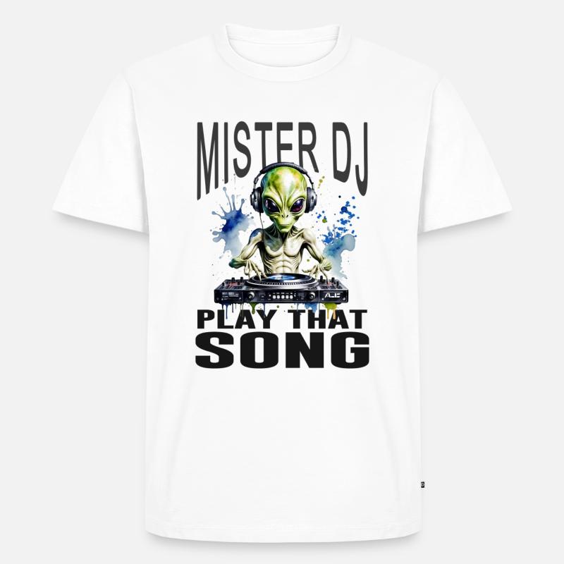 Mister DJ - Version 2 - Männer Premium Bio T-Shirt - Weiß