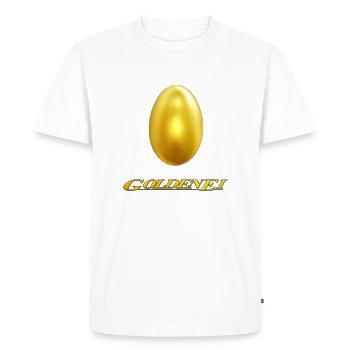 Golden Egg Egg - Men's Premium Organic T-Shirt - white - Front - Nico (187cm)