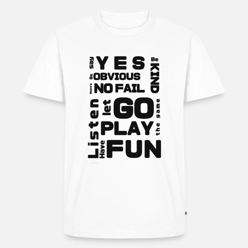 improv rules (Schwarz) - Männer Premium Bio T-Shirt - Weiß