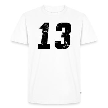 Cool Number 13 - 13 Years Old 13th Birthday Gift - Men's Premium Organic T-Shirt - white - Front - Nico (187cm)