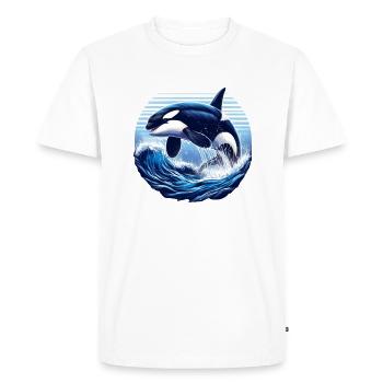 Orque bleue - T-shirt Premium bio Homme - blanc - Devant - Nico (187cm)
