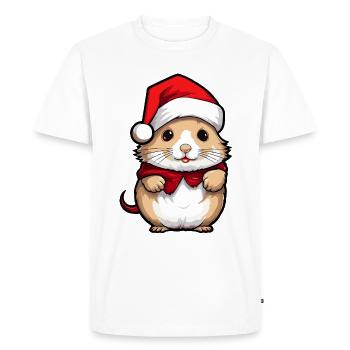 Hamster, Mignon, Noël, Noël, Animal - T-shirt Premium bio Homme - blanc - Devant - Nico (187cm)