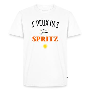 JE PEUX PAS J'AI APÉRO ITALIEN idée cadeau humour - T-shirt Premium bio Homme - blanc - Devant - Nico (187cm)