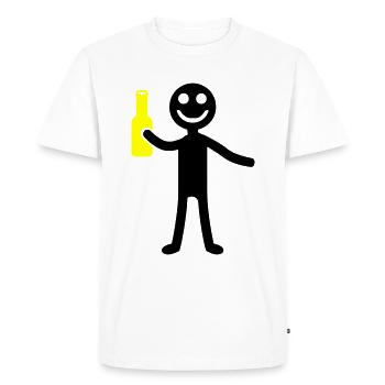 Stick Figure Bière Drôle - T-shirt Premium bio Homme - blanc - Devant - Nico (187cm)