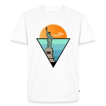 Statue de la Liberté design liberté Amérique - T-shirt Premium bio Homme - blanc - Devant - Nico (187cm)