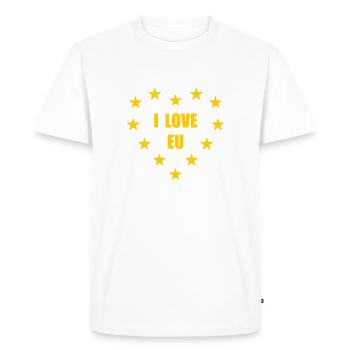 Europe j'aime les stars de l'UE flag Union européenne - T-shirt Premium bio Homme - blanc - Devant - Nico (187cm)