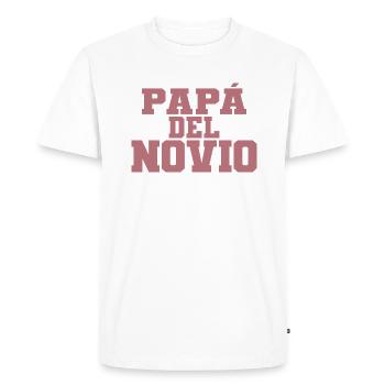 Papa del Novio Groom’s Father Wedding Cadeau - T-shirt Premium bio Homme - blanc - Devant - Nico (187cm)