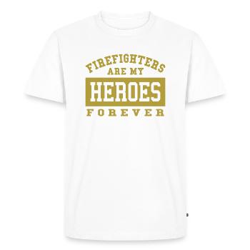 Firefighters are my heroes - Men's Premium Organic T-Shirt - white - Front - Nico (187cm)