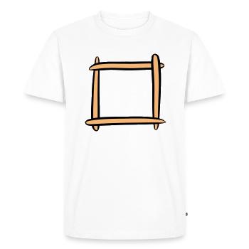 Cadre décoratif en bois / cadre photo. Modèle. - T-shirt Premium bio Homme - blanc - Devant - Nico (187cm)