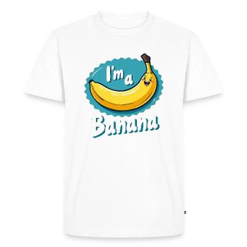 Autocollant Banane Costume de Carnaval - T-shirt Premium bio Homme - blanc - Devant - Nico (187cm)