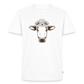 Producteur laitier producteur laitier traire - T-shirt Premium bio Homme - blanc - Devant - Nico (187cm)