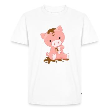 Le porc doux baigne dans la boue - T-shirt Premium bio Homme - blanc - Devant - Nico (187cm)