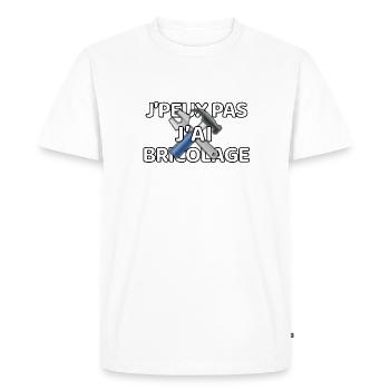 J’peux pas j’ai bricolage - T-shirt Premium bio Homme - blanc - Devant - Nico (187cm)
