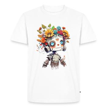 Cute robot girl - Men's Premium Organic T-Shirt - white - Front - Nico (187cm)