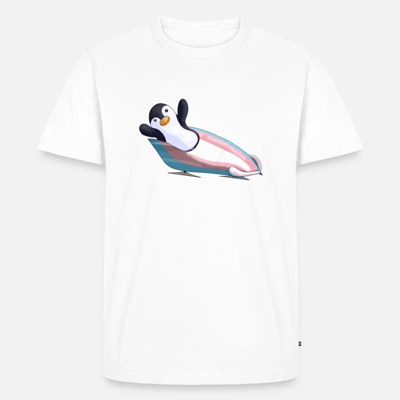 Pinguin im Bob-Trans-Pride - Männer Premium Bio T-Shirt - Weiß