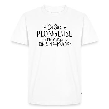 I am a Diver. What's your superpower? - Men's Premium Organic T-Shirt - white - Front - Nico (187cm)