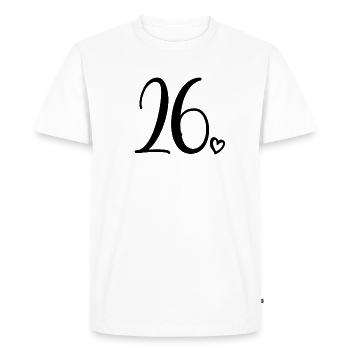 Mignon numéro 26, 26 ans, cadeau de 26e anniversaire - T-shirt Premium bio Homme - blanc - Devant - Nico (187cm)