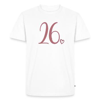 Mignon numéro 26, 26 ans, cadeau de 26e anniversaire - T-shirt Premium bio Homme - blanc - Devant - Nico (187cm)