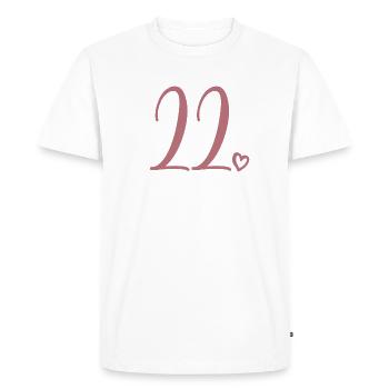 Mignon numéro 22, 22 ans, cadeau de 22e anniversaire - T-shirt Premium bio Homme - blanc - Devant - Nico (187cm)