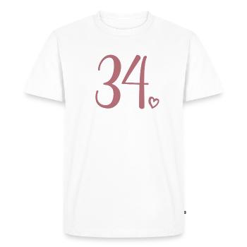 Mignon numéro 34, 34 ans, cadeau de 34e anniversaire - T-shirt Premium bio Homme - blanc - Devant - Nico (187cm)