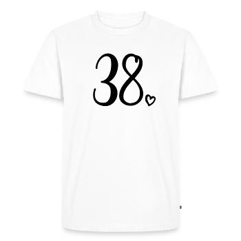 Niedliche Nummer 38, 38 Jahre alt, 38. Geburtstagsgeschenk - Männer Premium Bio T-Shirt - Weiß - Vorne - Nico (187cm)