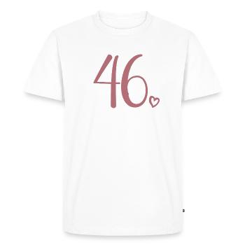 Cute Number 46, 46 Years Old, 46th Birthday Gift - Men's Premium Organic T-Shirt - white - Front - Nico (187cm)