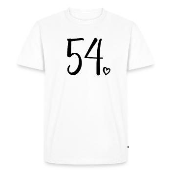 Cute Number 54, 54 Years Old, 54th Birthday Gift - Men's Premium Organic T-Shirt - white - Front - Nico (187cm)