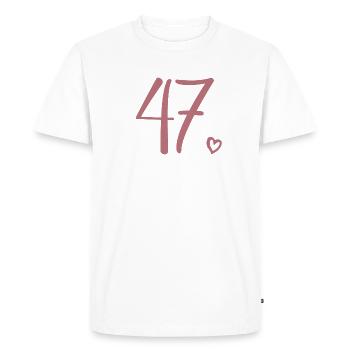 Mignon numéro 47, 47 ans, cadeau de 47e anniversaire - T-shirt Premium bio Homme - blanc - Devant - Nico (187cm)
