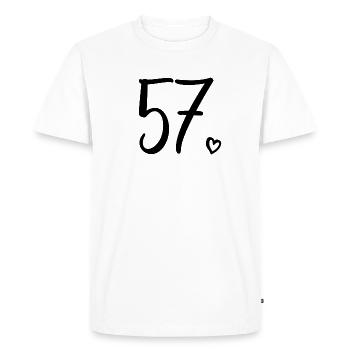 Cute Number 57, 57 Years Old, 57th Birthday Gift - Men's Premium Organic T-Shirt - white - Front - Nico (187cm)