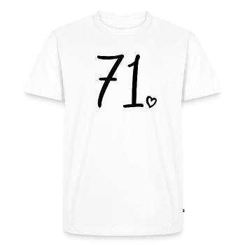 Mignon numéro 71, 71 ans, cadeau de 71e anniversaire - T-shirt Premium bio Homme - blanc - Devant - Nico (187cm)