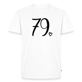 Mignon numéro 79, 79 ans, cadeau de 79e anniversaire - T-shirt Premium bio Homme - blanc - Devant - Nico (187cm)
