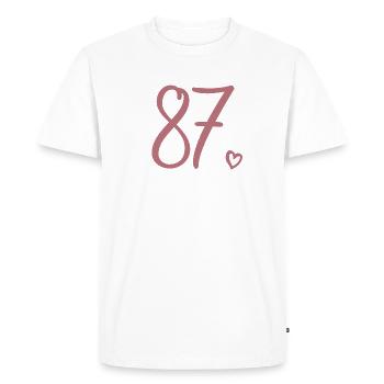 Mignon numéro 87, 87 ans, cadeau de 87e anniversaire - T-shirt Premium bio Homme - blanc - Devant - Nico (187cm)