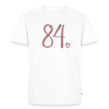 Cute Number 84, 84 Years Old, 84th Birthday Gift - Men's Premium Organic T-Shirt - white - Front - Nico (187cm)