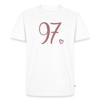Cute Number 97, 97 Years Old, 97th Birthday Gift - Men's Premium Organic T-Shirt - white - Front - Nico (187cm)