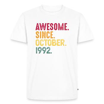 October 1992 - 30th birthday gift. Legend. - Men's Premium Organic T-Shirt - white - Front - Nico (187cm)