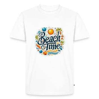 Été, Soleil, Plage, Mer, Palmiers, Vacances - T-shirt Premium bio Homme - blanc - Devant - Nico (187cm)